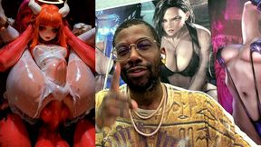 petite short stack ginger angel transgender girl getting ass fucked by demon cock, ai generated