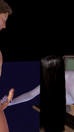 Sadako Handjob (the Ring - Halloween Animation)