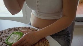 Just eating and my belly slowly outgrowing my clothes