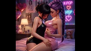Lesbian K-pop idols get intimate in AI-generated scene