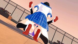 Brandon_Hentai's YUKINA HIMERAGI SAYAKA KIRASAKA - A Trunky Cosplay Porn Experience!