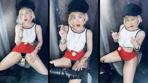Pretty Smoking Girl Chain smokes marlboro, eve 120 & Eve 120 red in Nylons