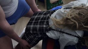 Bend the Sex Doll Over And Doggie In Dress