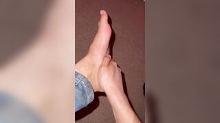 Sole rubdown after a lengthy day at work