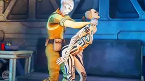 Blue Star 2 - Space girl with big tits deepthroats and gags on a freaky alien with 4 eyes