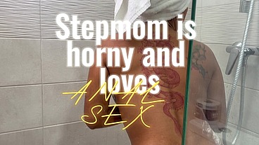 Stepmom is horny and loves anal sex.
