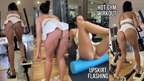 Hot Gym Workout & Upskirt Flashing