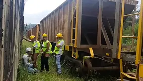 The workers went hard at lunchtime, they fucked their passive colleague and gave him lots of milk for dessert.