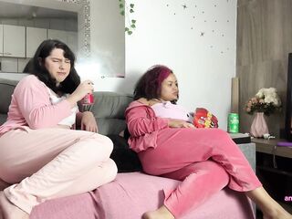 Lesbo Angels Farting and Burping Whilst Watching Comics