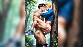 Outdoor Gay Man Ass Fuck Cum