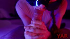 Erotic blowjob and cumshot with cum in mouth