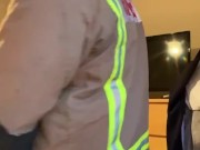 Naughty straight fireman in uniform