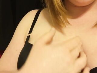 Slutty Redhead Sucks Her Own DD Bazookas