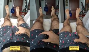 Muscular Colombian stud floods PJs with thick messy cum