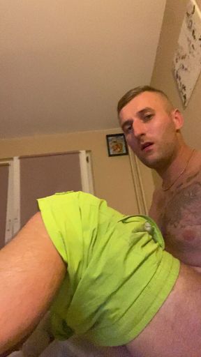 Polish hot Man is in his room solo cock Play