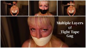 Multiple Layers of Tight Tape Gag MP4 1080p