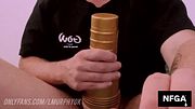 Stud, Fleshlight first time, intense orgasm, creampie, cumflation, moans while gf’s away