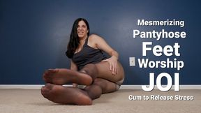 Mesmerizing Pantyhose Feet Worship JOI Cum to Release Stress - Kylie Jacobsx - MP4 1080p HD