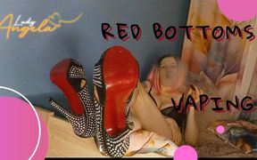 Lady Angela Vaping Seductively in Her Bedroom While Prompting Red Bottom High Heels to Camera