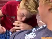 Inked Casey Wood ravaged before cum spraying young gay stud