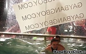 Athletic euro stud rimmed in the pool