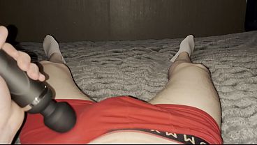 Hot young guy made his dick cum twice with a vibrator