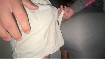 Big-ass Woman Touches a Stranger'_s Cock