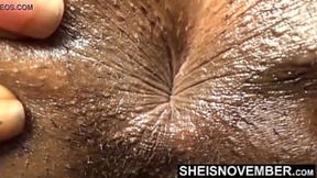 HD I'm Spreading Open My Tight Shaved Pussy And Big Ass Sphincter While Completely Nude &mdash;  While Wiggling And Shaking Sexy Hips Closeup &mdash;  Skinny Hot Black Whore Sheisnovember Is Erotically Poking Out Huge Butt On The Couch By Msnovember
