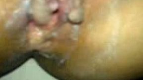 Dirty hairy creamy pussy of young Thai prostitute is very tight