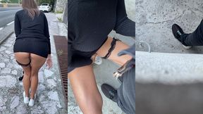 risky public flashing and sex with 18yo teen model - pov sex