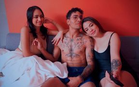 I Fuck My Girlfriend's Friend and She Discovers Us! She Likes It and Joins Us in a Threesome
