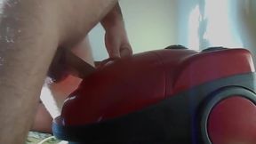 Vacuum cleaner makes my cock cum deep