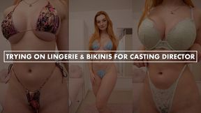 Trying on Lingerie and Bikinis for Casting Director