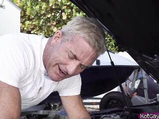 Lewd stepson bangs his stepdad real hard - homo porn