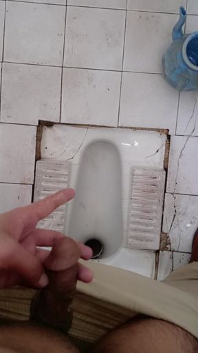 Doctor Doing handjob himself in hospital toilet