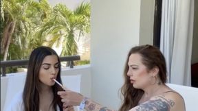 Step-mom and step-daughter smoking in the morning!