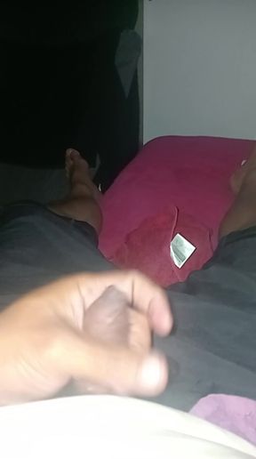 Maori boy stroking his horny uncut cock