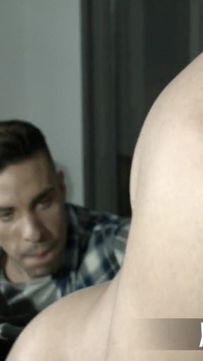 Memorable moment from "Fuck machine Master feeds slave his big load"