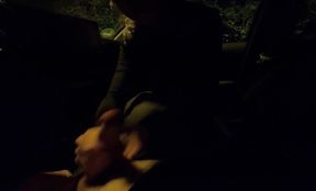 Secret Night Car Creampie Huge Tits Nike Pro Ride Almost Caught Gush
