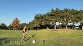 Pin-up popping huge iridescent bubbles blowing in the wind copy 109