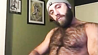 Hairy Lumberjack Masturbates, Showing Off His Cock