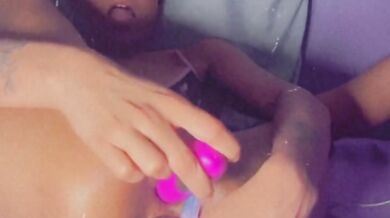 Amateur Ebony Gets Both Holes Rutted by Big Toys