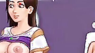 Big Boobs Brunette gets fucked hard in Summertime Saga game & takes a cumshot