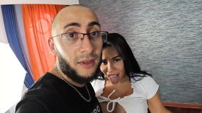 several content creators shared an apartment and i had to share a room with the beautiful latinbeauty and what a fuck we hit!