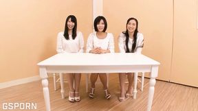 Three sexy Japanese teens fuck on hot reality show