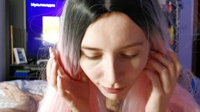 Juicy blowjob from the first person and footwork! POV