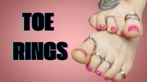 Lady Angela your femdomme girlfriend is wearing toe rings - fetish foot tattoo pedicure soles feet