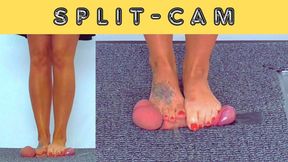 Gag And Cum Under My Dirty Bare Feet - Split Cam - AmbersCBT - 70SPC