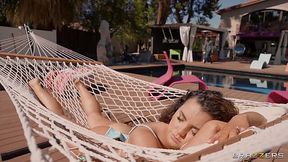 Chubby Milf Jessie Rogers ass fucked by the pool