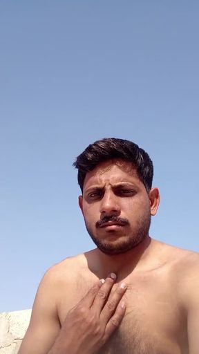Hairy oild man cuming out from bathroom.